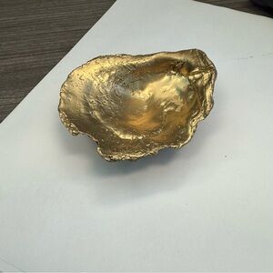 ANTHRO Gold Finished Sea Shell Jewelry Trinket tray Ocean Natural NWOB